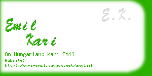 emil kari business card